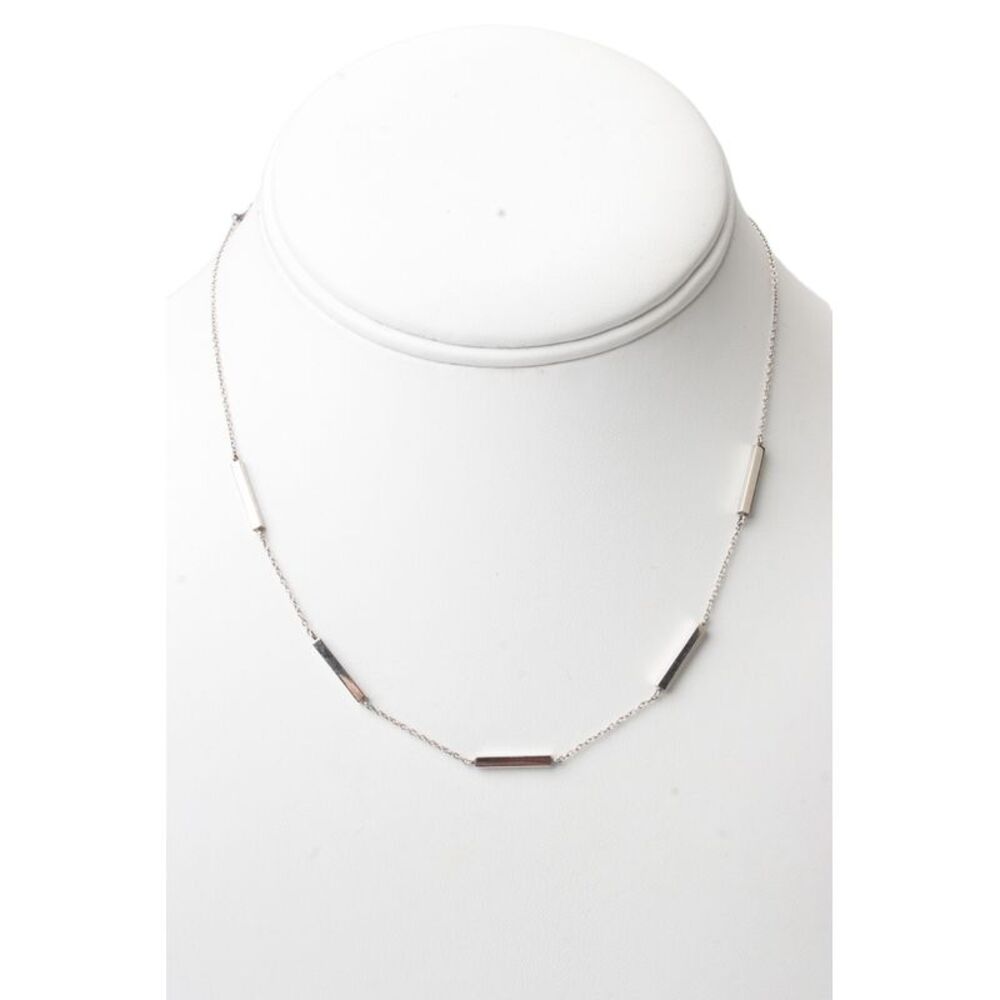 Jennifer Zeuner Womens 925 Silver Bar Link Station Necklace 15" 3.7g